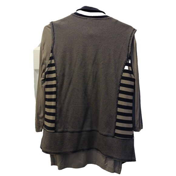 Orly Apparel Set 2 piece Top & Vest Black and Grey Medium/Large Athletic Sporty - Picture 2 of 16